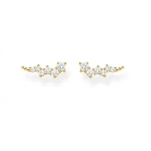 Yellow Gold Stone Cluster Ear Climbers H2157-414-14