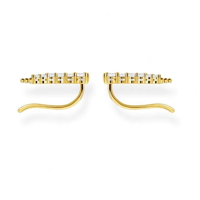 Yellow Gold Zirconia Ear Climbers H2158-414-14