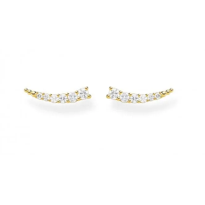 Yellow Gold Zirconia Ear Climbers H2158-414-14