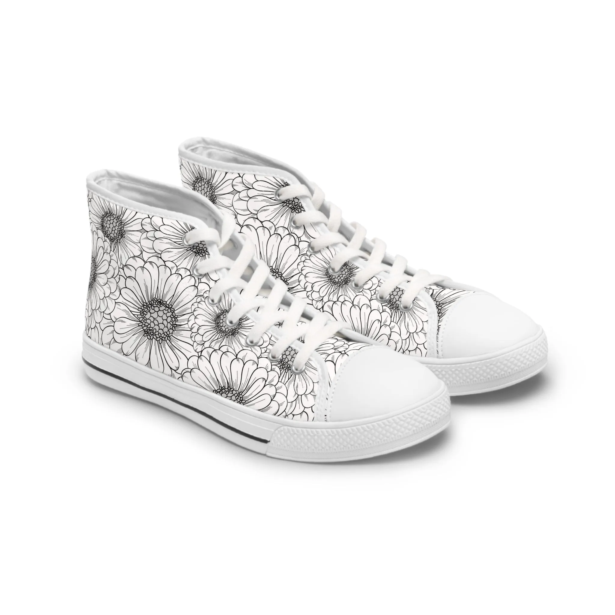 Zinnia Flower Women's High Top Sneakers